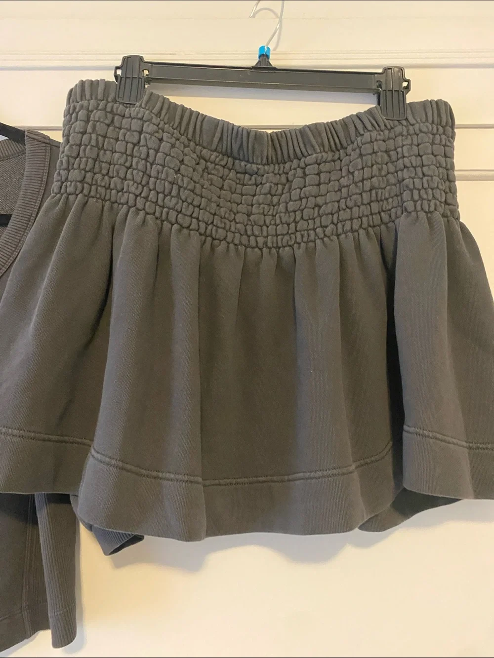 aerie Smoked Gray Seams Right Top and Feeling Femme Mini Skirt Set NWOT - Large